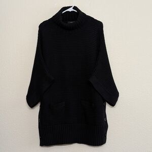 J. Crew Women's Whimsygoth Black Cowl Turtleneck Sweater Sz Large